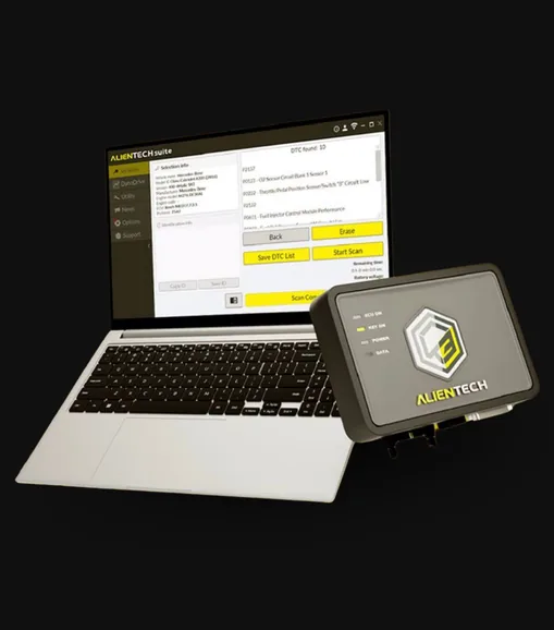 Interface Alientech utilizada no processo de remap automotivo da CARTOP