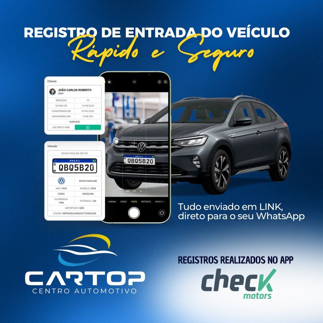 Registro de entrada do veículo no CheckMotors