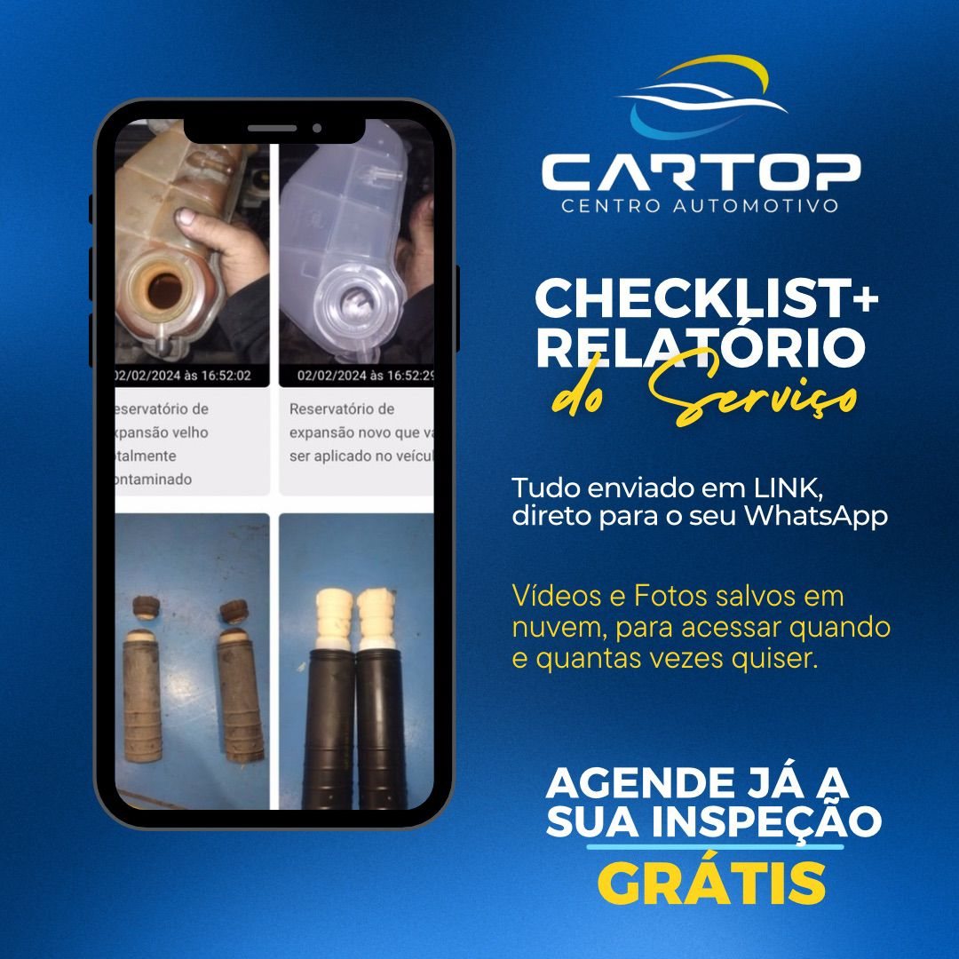 Checklist e relatório enviados no WhatsApp